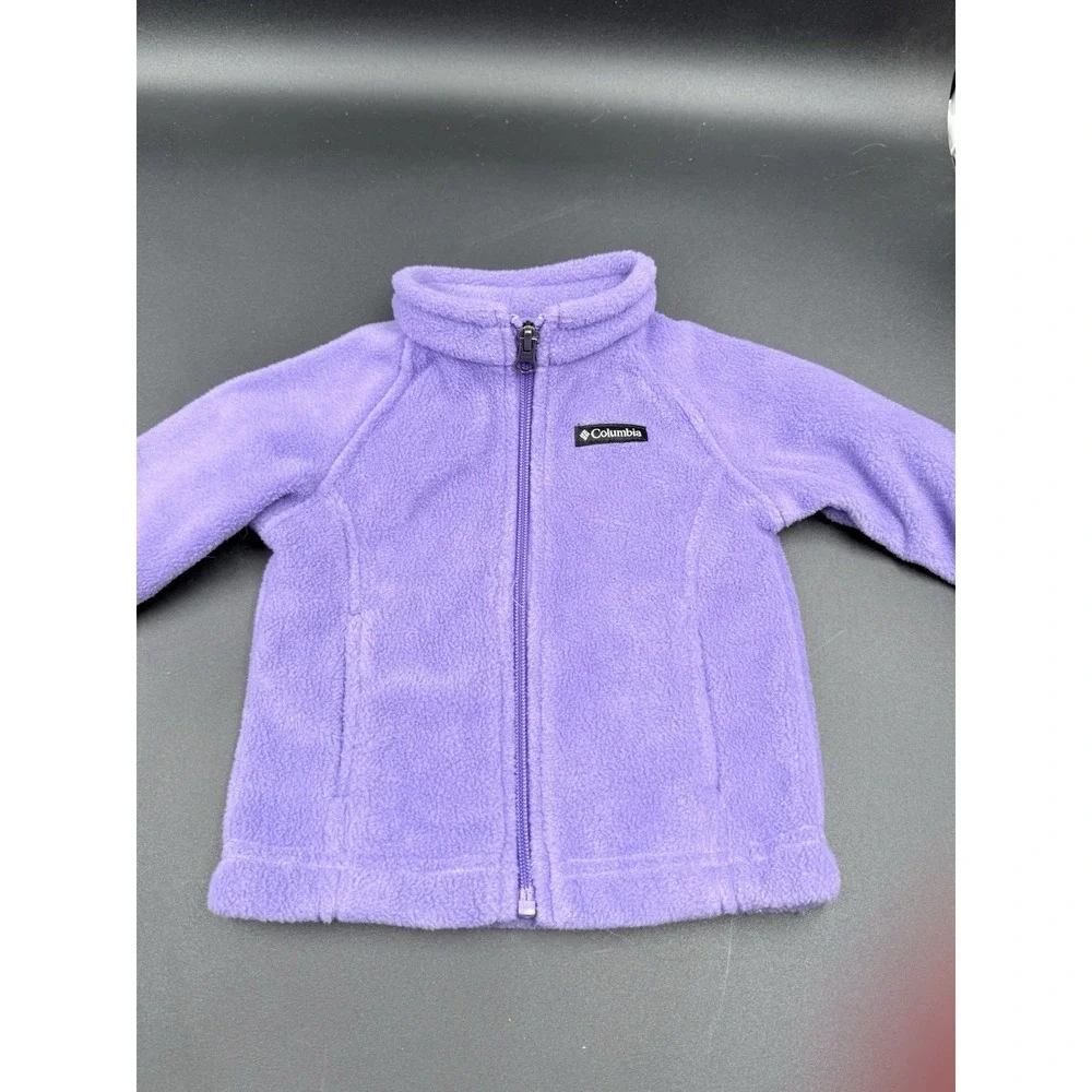 Columbia Benton Springs Girls Size 6-12mos Purple Fleece Full Zip Pockets